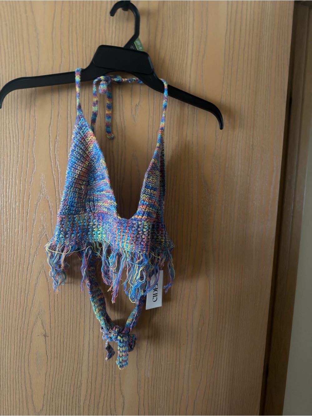 Crochet Halter Top in Multicolor Pastel